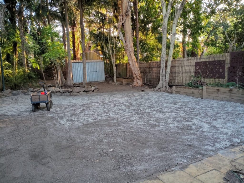 Base levelled and ready for turf.